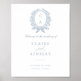 Poster Elegante Olive Leaf Wreath Vintage Sinal de Boas-v