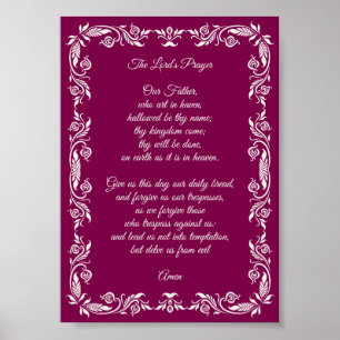 Poster Elegante Oração do Senhor Botânica