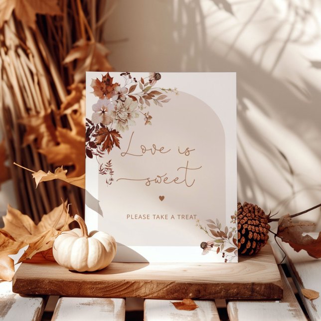 Poster Elegante outono O amor é doce aproveite um mimo Ca (Criador carregado)