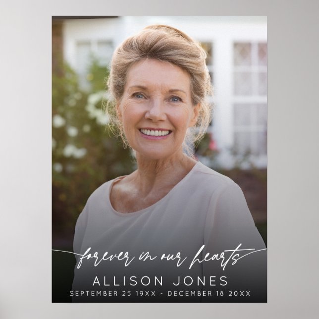 Poster Elegante Para Sempre Em Nossos Corações Foto Funer (Frente)