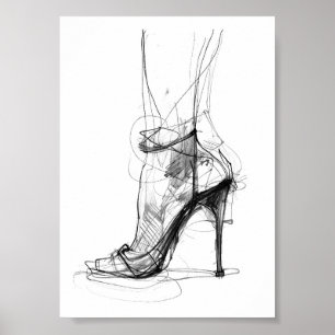 Poster Elegante Pé de Alto Salto - Estilo Feminino