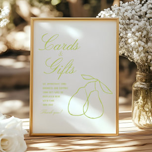 Poster Elegante Pear Mínimo de Chá de panela Perfeito