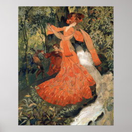 Poster Elegante perto de uma Primavera, Vintage