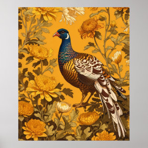 Poster Elegante Pheasant William Morris Inspirou