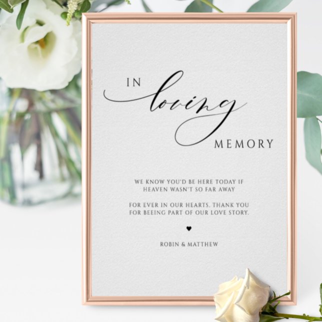Poster Elegante Placa de Casamento Em Memória Amorosa (Criador carregado)