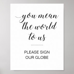 Poster Elegante Por Favor, Assine Nosso Casamento Global