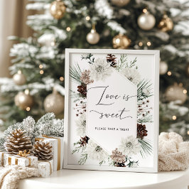 Poster Elegante pôster de amor doce no inverno Leve um mi