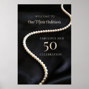 Poster Elegante Preto 50 e Fabuloso Bem-vindo