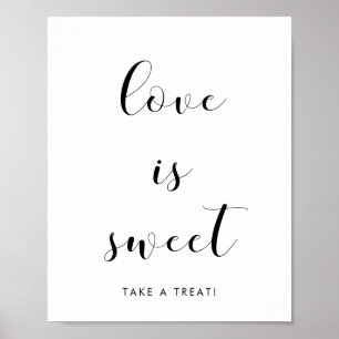 Poster Elegante preto e branco Amor é doce sinal de casam