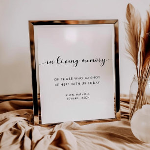 Poster Elegante preto e branco em sinal de memória amoros