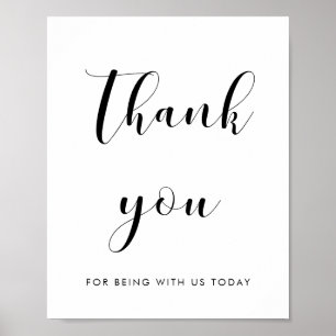 Poster Elegante preto e branco Obrigado.
