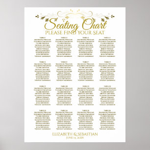 Poster Elegante Quadro de Assentos de Casamento Simples D