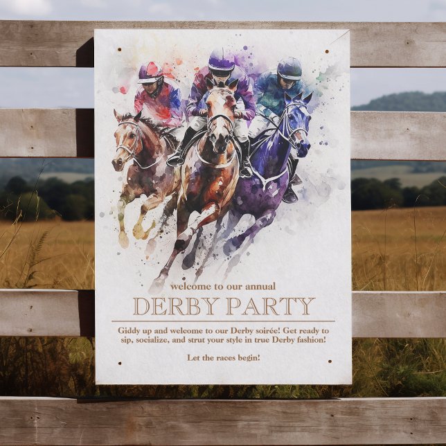 Poster Elegante Race Horse Derby Partido Equestre (Join the winner's circle with our Derby Race Invitation Collection! )