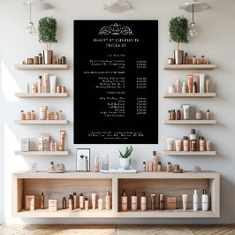 Poster Elegante, real, lista negra de preços