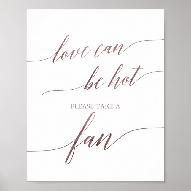 Poster Elegante Rosa Dourado Love Pode Ser Um Sinal De Ve (Frente)