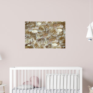 Poster Elegante Rosa Floral Padrão Petal