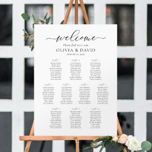 Poster Elegante Roteiro de Assentos de Boas-Vindas para 1