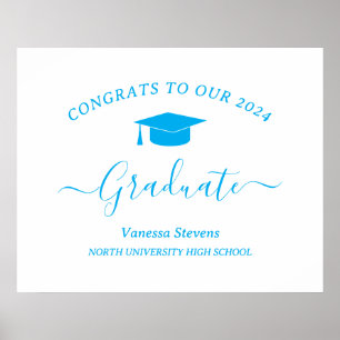 Poster Elegante Roteiro de Graduação Congrats Moderno Bra