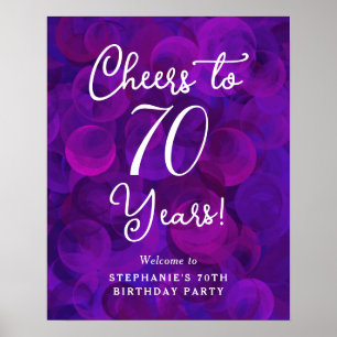 Poster Elegante Roxo Saúde aos 70 anos de 70 aniversário