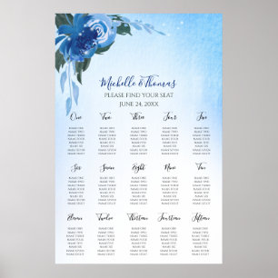 Poster Elegante Royal Blue Watercolor