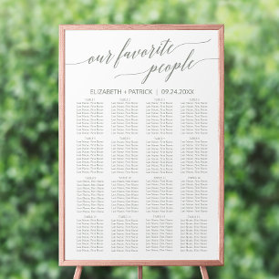 Poster Elegante Sage Nosso Gráfico de Assentos Favoritos