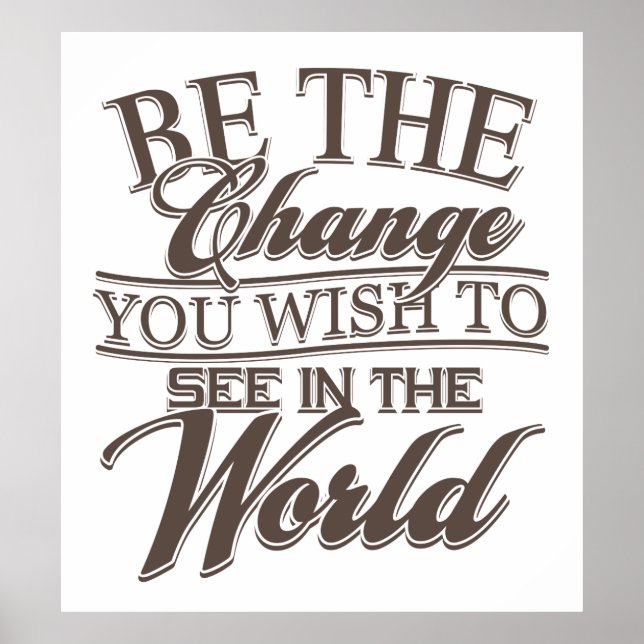 Poster Elegante Seja a mudança (Frente)