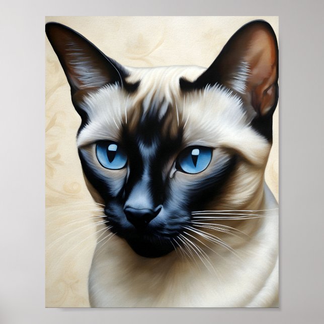 Poster Elegante Siamese Cat (Frente)