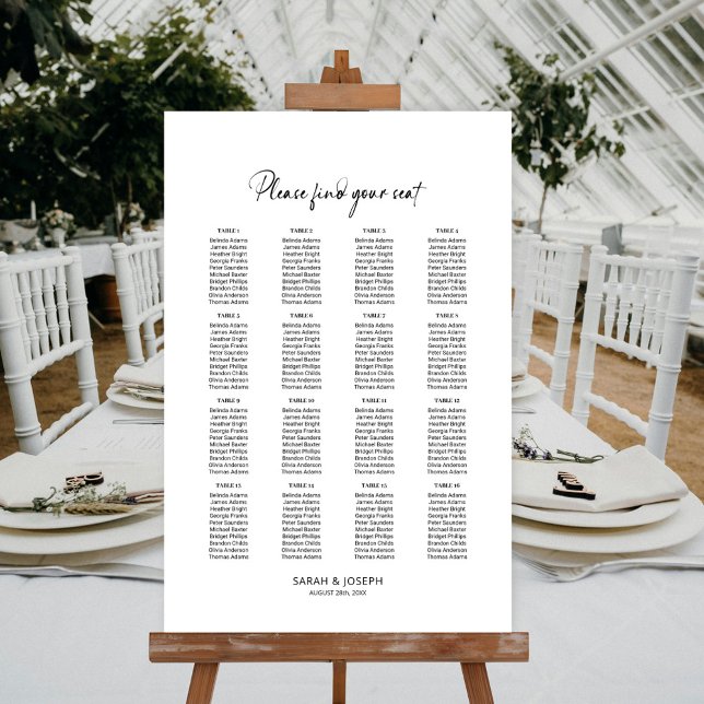 Poster Elegante Simples Gráfico de Assentos de Casamento  (Criador carregado)