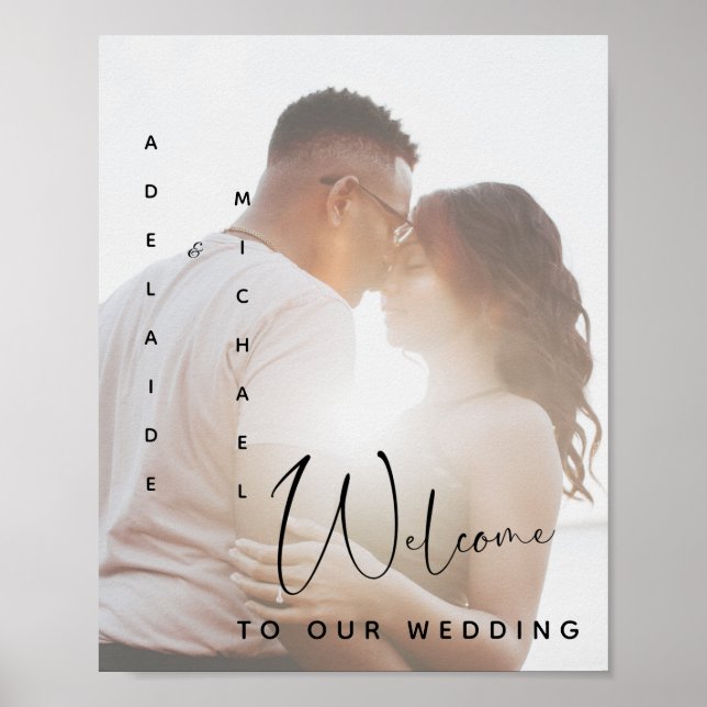 Poster Elegante Simples Personalizado Foto Boas-Vindas Ca (Frente)