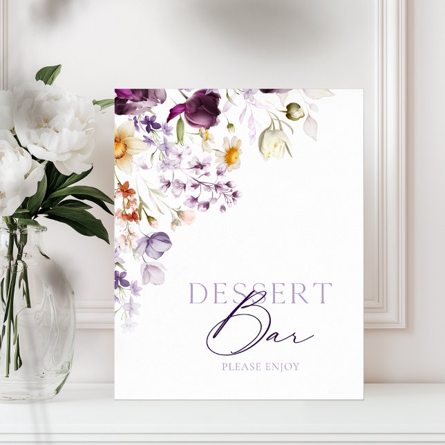 Poster Elegante - Sinal de Bar Floral Dessert (Criador carregado)