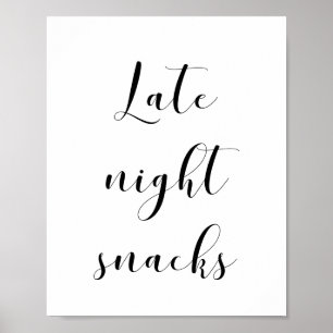 Poster Elegante Sinal de casamento de snacks noturnos tar