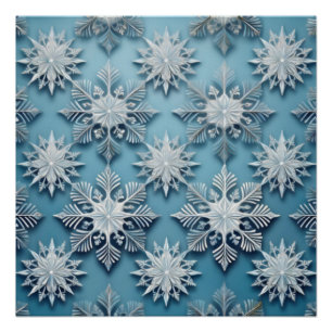 Póster Elegante Snowflake Pattern