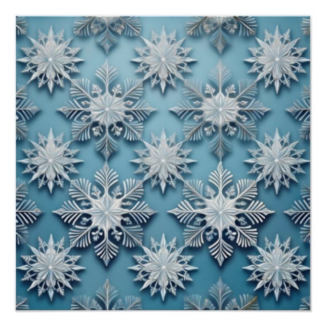 Póster Elegante Snowflake Pattern (Frente)