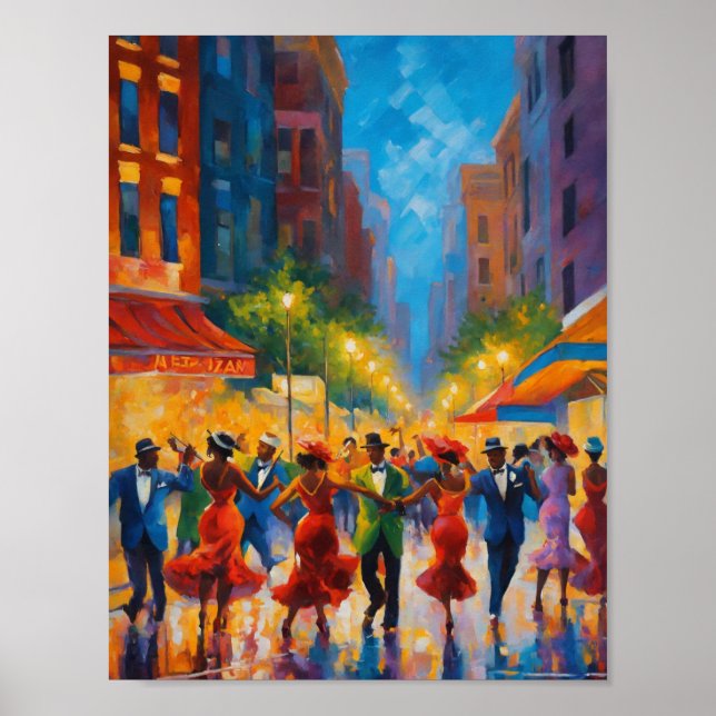 Poster Elegante sofisticado Harlem Renaissance Swing (Frente)