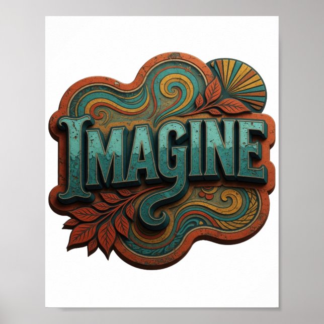 Poster Elegante Teal IMAGINE (Frente)