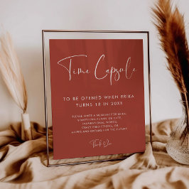 Poster Elegante Terracotta primeiro aniversario da cápsul