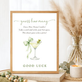 Poster Elegante Tini One  Jogo para Chás de Bebê Adivinhe