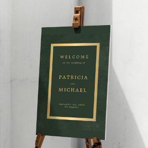 Poster Elegante verde-escuro e sinal de boas-vindas ao ca