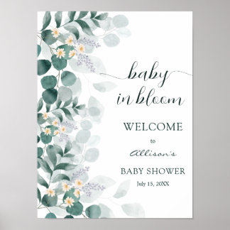 Poster Elegante verde eucalipto bem-vindo