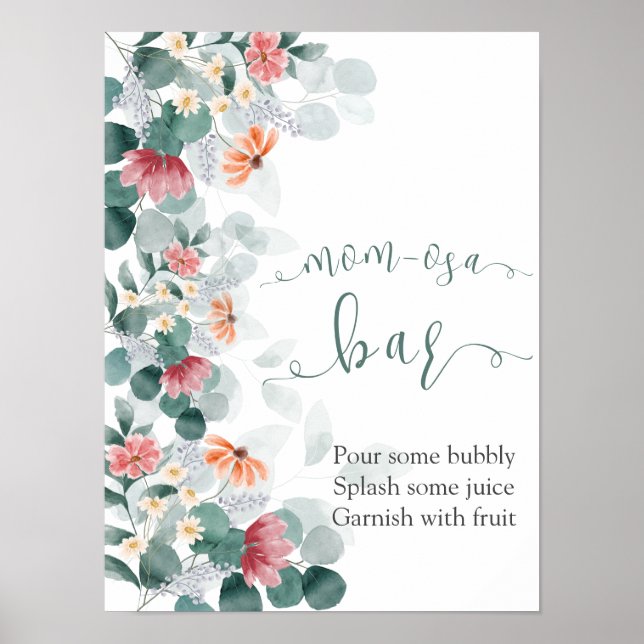 Poster Elegante verde silvestre eucalipto (Frente)