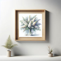 Elegante White Buddleia Floral Buquê Art Pattern