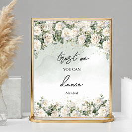 Poster Elegante White Roses Gold Confie em mim você pode 