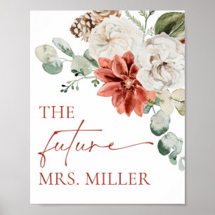 Poster Elegante Winter O Futuro Sinal da Sra. Chá de pane