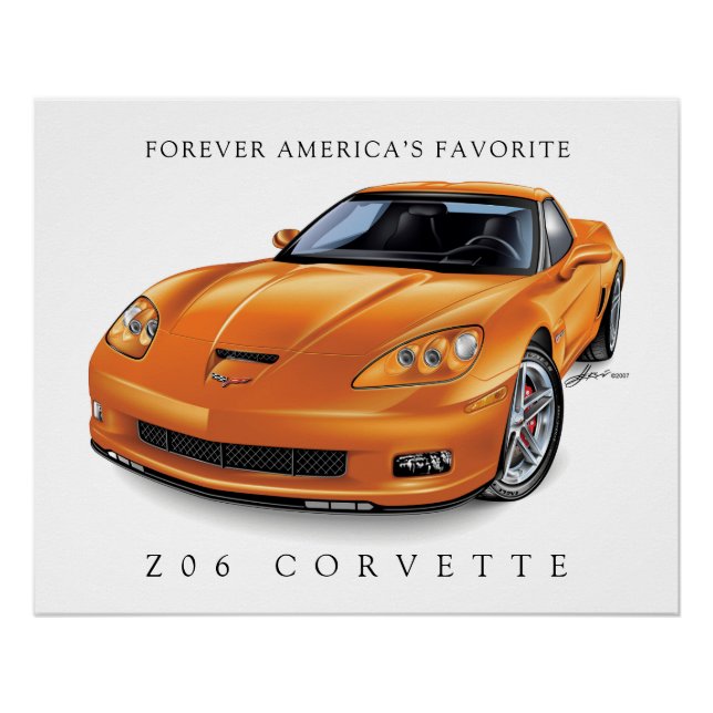 PÓSTER ELEGANTE Z- 06 VETTE ILUSTRAÇÃO (Frente)