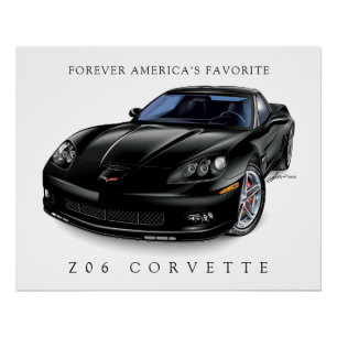 PÓSTER ELEGANTE Z- 06 VETTE ILUSTRAÇÃO