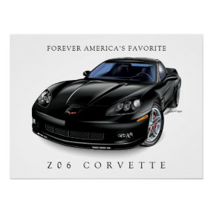 PÓSTER ELEGANTE Z- 06 VETTE ILUSTRAÇÃO