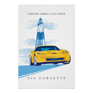 PÓSTER ELEGANTE Z- 06 VETTE ILUSTRAÇÃO