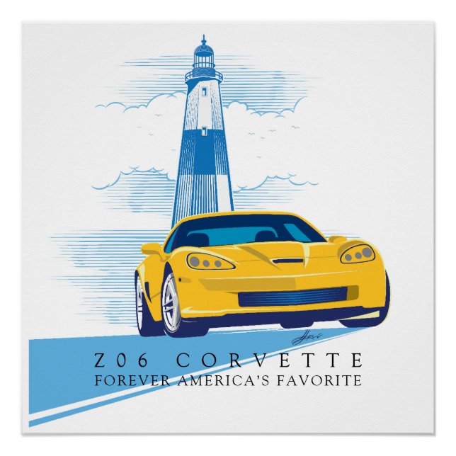 PÓSTER ELEGANTE Z- 06 VETTE ILUSTRAÇÃO (Frente)