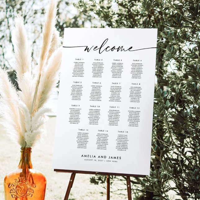 Poster Elegantes 15 Mesas Cartaz de Boas-Vindas de Assent (Criador carregado)