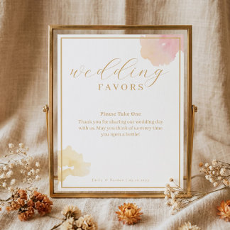 Poster Elegantes Favores de Casamento com Letra Moderna e